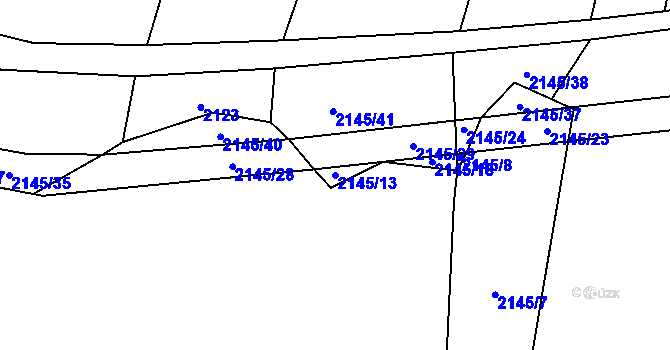 Parcela st. 2145/13 v KÚ Březina u Deštné, Katastrální mapa