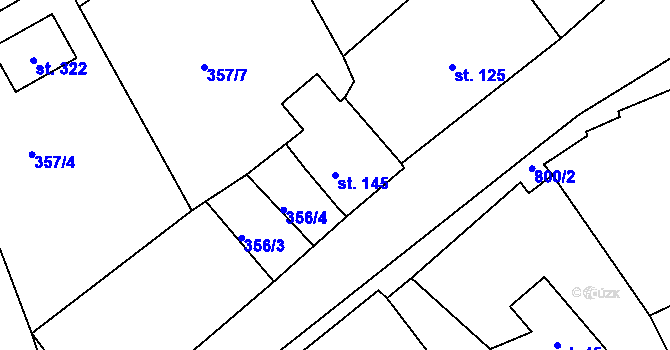 Parcela st. 145 v KÚ Březina u Rokycan, Katastrální mapa