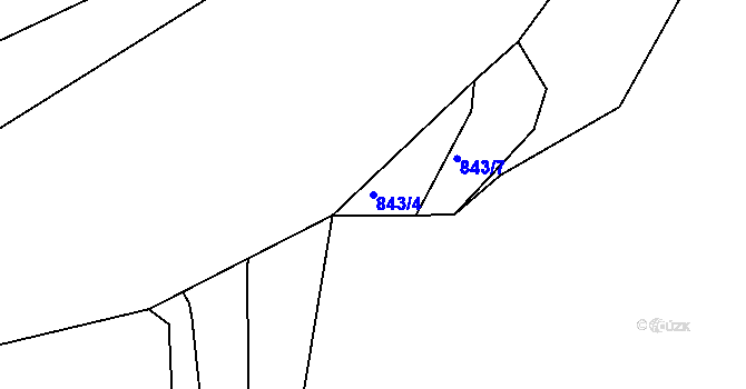 Parcela st. 843/4 v KÚ Březina u Rokycan, Katastrální mapa