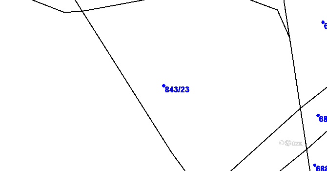 Parcela st. 843/23 v KÚ Březina u Rokycan, Katastrální mapa