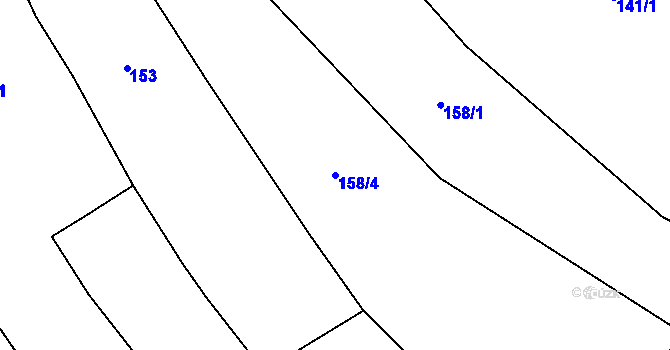 Parcela st. 158/4 v KÚ Březina u Rokycan, Katastrální mapa