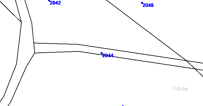 Parcela st. 2044 v KÚ Březina u Moravské Třebové, Katastrální mapa