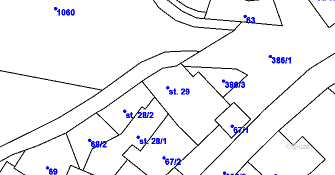 Parcela st. 29 v KÚ Šnekov, Katastrální mapa