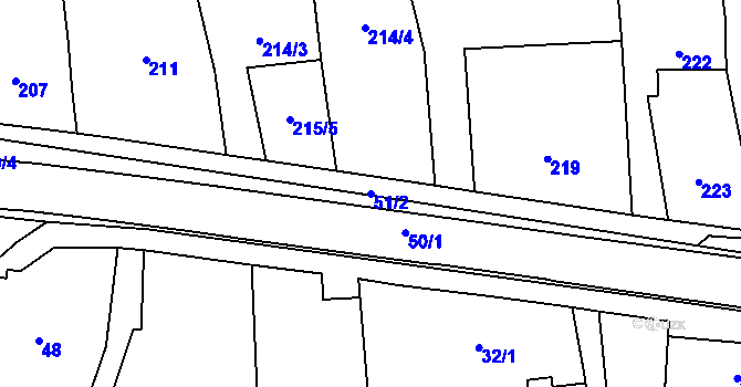 Parcela st. 51/2 v KÚ Březina u Křtin, Katastrální mapa