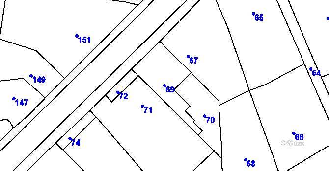 Parcela st. 69 v KÚ Březina u Křtin, Katastrální mapa