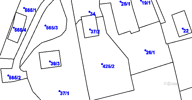 Parcela st. 39/2 v KÚ Březina u Křtin, Katastrální mapa