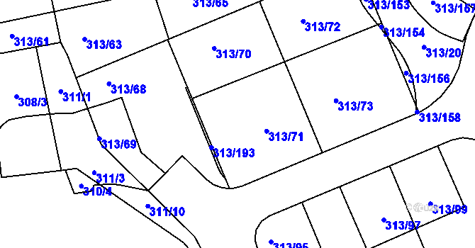 Parcela st. 313/71 v KÚ Březina u Křtin, Katastrální mapa