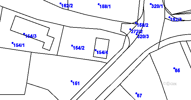 Parcela st. 154/4 v KÚ Březina u Křtin, Katastrální mapa