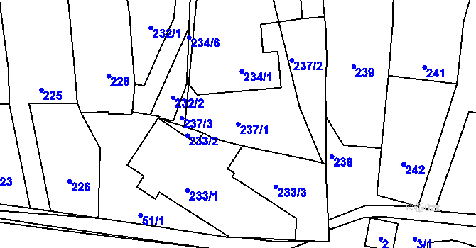 Parcela st. 237/1 v KÚ Březina u Křtin, Katastrální mapa
