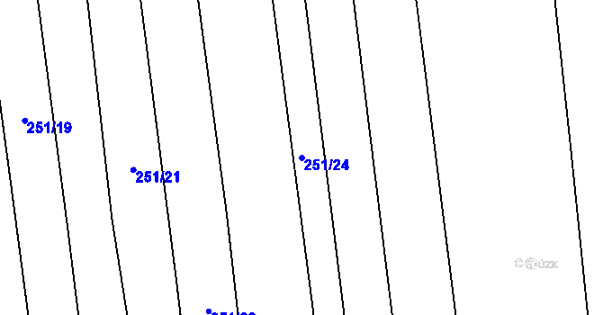Parcela st. 251/24 v KÚ Proseč u Březiny, Katastrální mapa