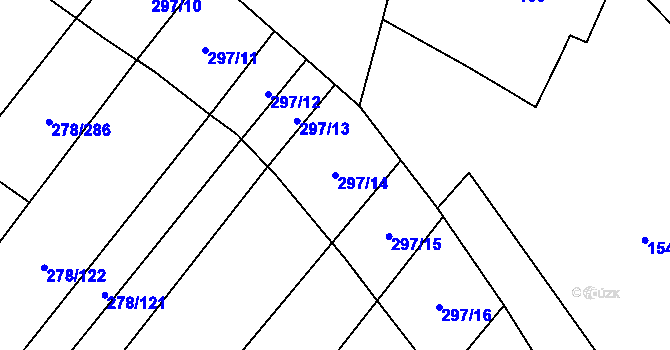 Parcela st. 297/14 v KÚ Proseč u Březiny, Katastrální mapa