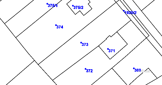 Parcela st. 373 v KÚ Březina u Tišnova, Katastrální mapa