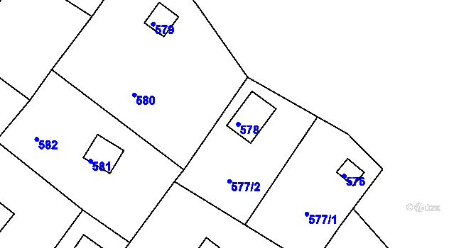 Parcela st. 578 v KÚ Březina u Tišnova, Katastrální mapa
