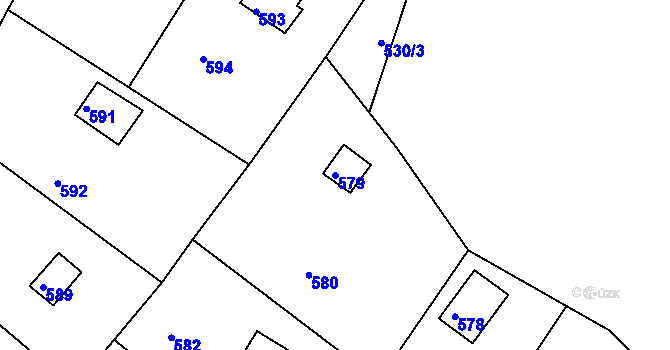 Parcela st. 579 v KÚ Březina u Tišnova, Katastrální mapa