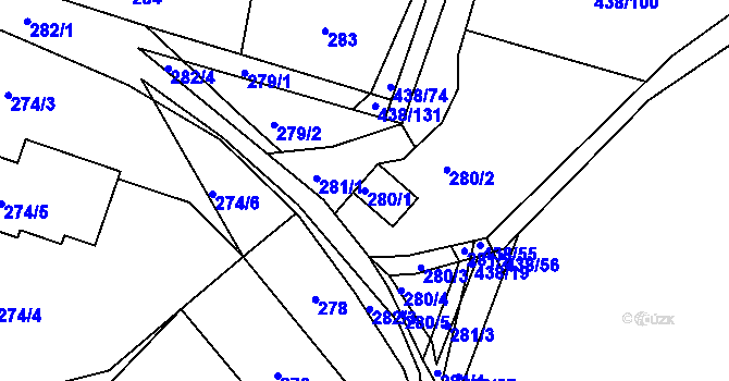 Parcela st. 280/1 v KÚ Březiněves, Katastrální mapa