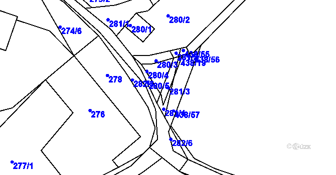 Parcela st. 281/3 v KÚ Březiněves, Katastrální mapa