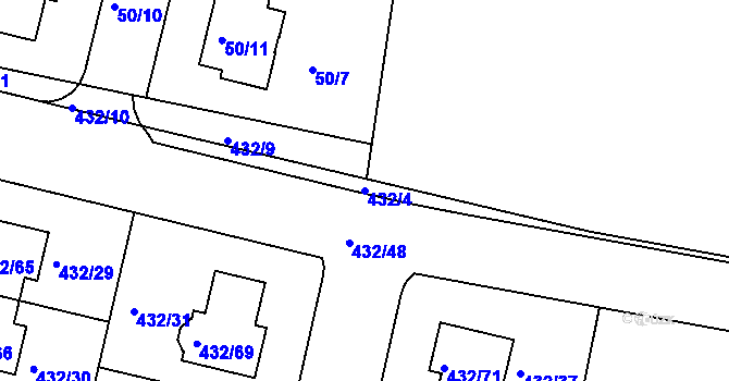 Parcela st. 432/4 v KÚ Březiněves, Katastrální mapa