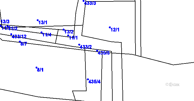 Parcela st. 435/5 v KÚ Březiněves, Katastrální mapa