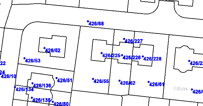Parcela st. 426/225 v KÚ Březiněves, Katastrální mapa