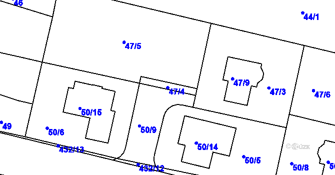 Parcela st. 47/4 v KÚ Březiněves, Katastrální mapa