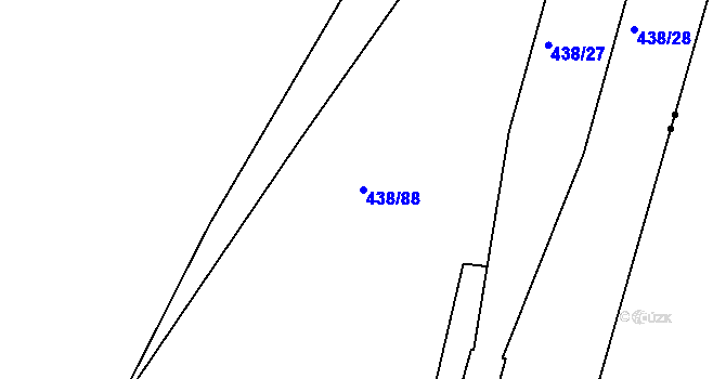 Parcela st. 438/88 v KÚ Březiněves, Katastrální mapa