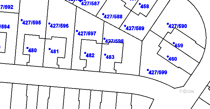 Parcela st. 483 v KÚ Březiněves, Katastrální mapa