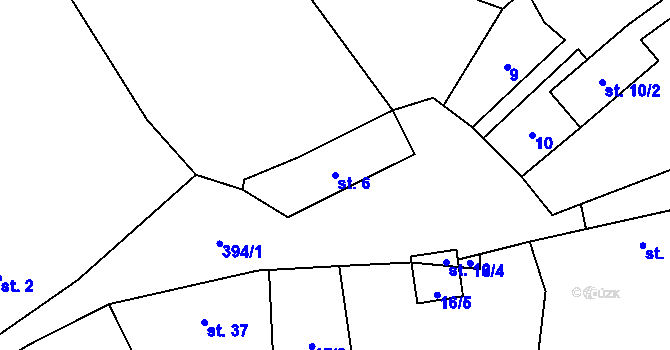 Parcela st. 6 v KÚ Březinka u Kokořína, Katastrální mapa