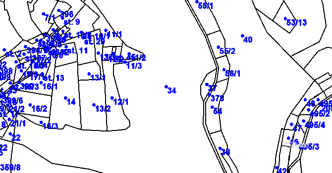 Parcela st. 34 v KÚ Březinka u Kokořína, Katastrální mapa