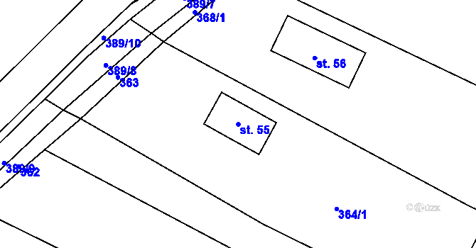 Parcela st. 55 v KÚ Březinka u Kokořína, Katastrální mapa