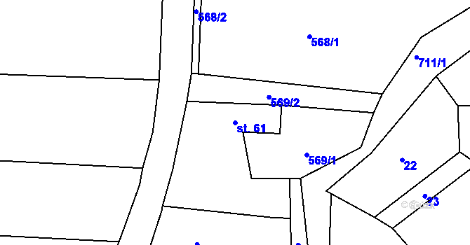 Parcela st. 61 v KÚ Šemanovice, Katastrální mapa