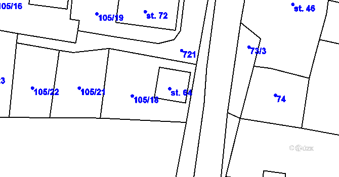 Parcela st. 64 v KÚ Šemanovice, Katastrální mapa