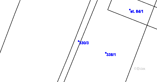 Parcela st. 330/3 v KÚ Březinka pod Bezdězem, Katastrální mapa