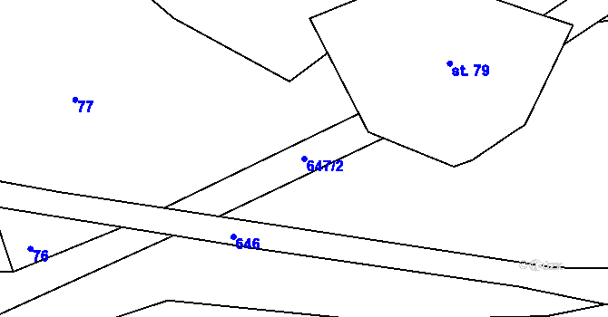 Parcela st. 647/2 v KÚ Březinka pod Bezdězem, Katastrální mapa