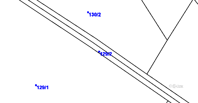 Parcela st. 129/2 v KÚ Březinky, Katastrální mapa