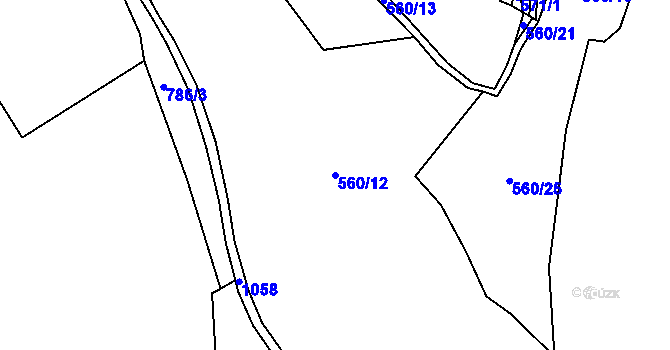 Parcela st. 560/12 v KÚ Chlum u Děčína, Katastrální mapa