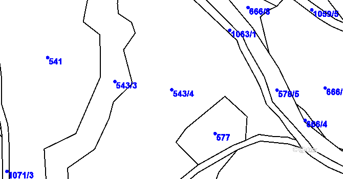 Parcela st. 543/4 v KÚ Chlum u Děčína, Katastrální mapa