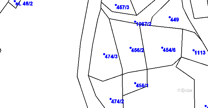 Parcela st. 474/3 v KÚ Chlum u Děčína, Katastrální mapa