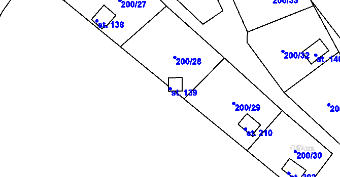 Parcela st. 139 v KÚ Folknáře, Katastrální mapa
