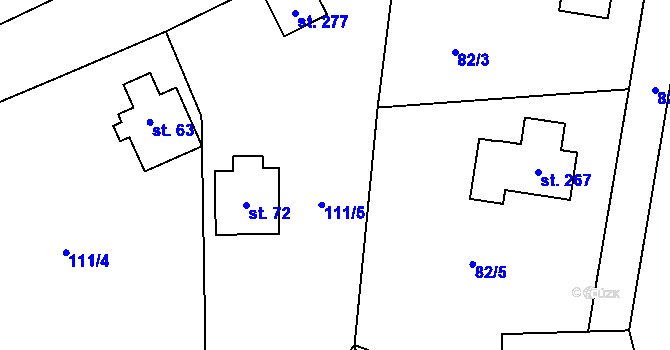 Parcela st. 111/6 v KÚ Folknáře, Katastrální mapa