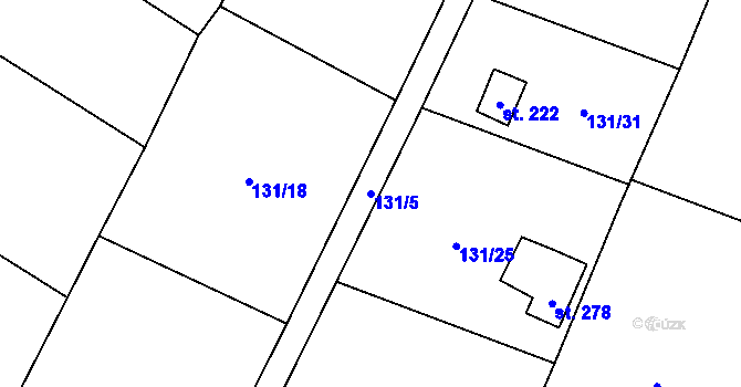 Parcela st. 131/5 v KÚ Folknáře, Katastrální mapa