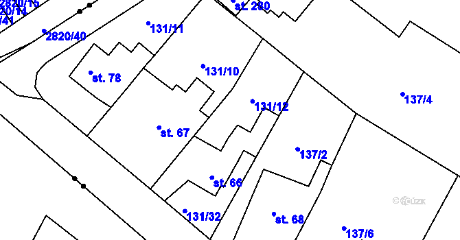 Parcela st. 131/9 v KÚ Folknáře, Katastrální mapa
