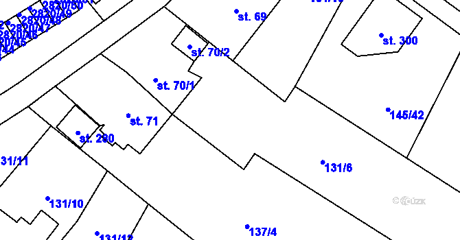 Parcela st. 131/14 v KÚ Folknáře, Katastrální mapa