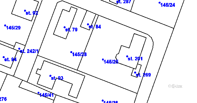 Parcela st. 145/26 v KÚ Folknáře, Katastrální mapa