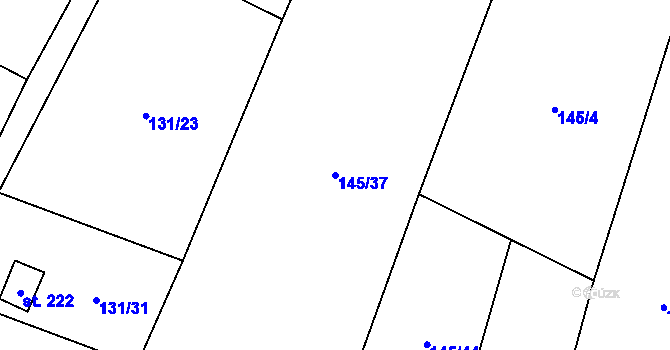 Parcela st. 145/37 v KÚ Folknáře, Katastrální mapa