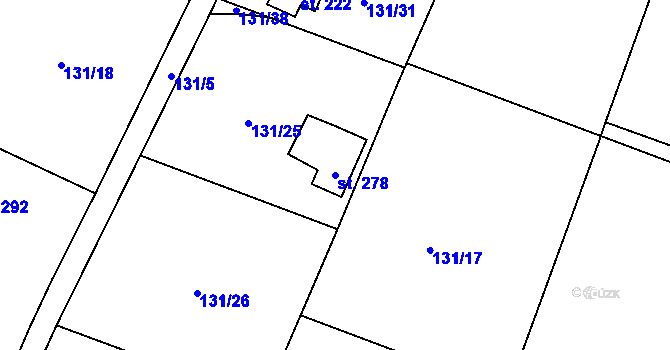 Parcela st. 278 v KÚ Folknáře, Katastrální mapa