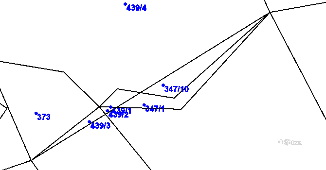 Parcela st. 347/10 v KÚ Březiny u Poličky, Katastrální mapa