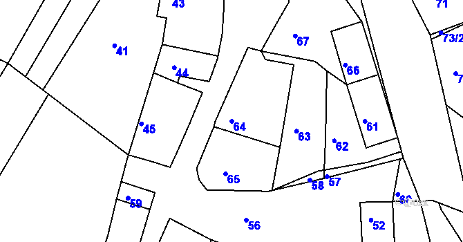 Parcela st. 64 v KÚ Březka u Velké Bíteše, Katastrální mapa