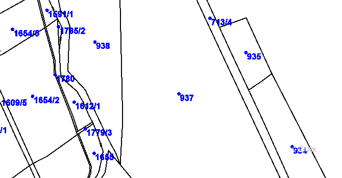 Parcela st. 5/1 v KÚ Březná, Katastrální mapa