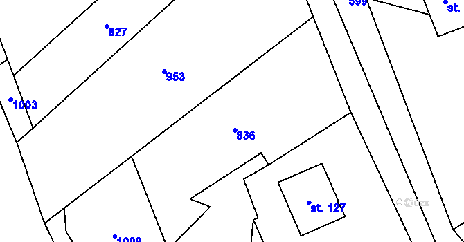 Parcela st. 227/1 v KÚ Březná, Katastrální mapa