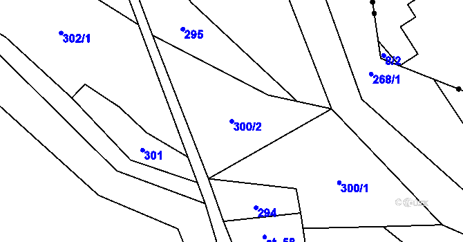 Parcela st. 300/2 v KÚ Březná, Katastrální mapa
